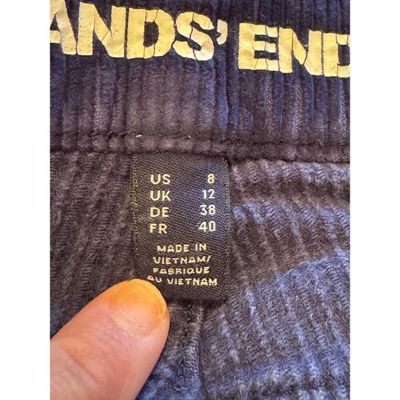 Lands' End Navy Blue Corduroy Straight Leg Mid Rise Women's Pants Jeans Sz 8 - Picture 4 of 13